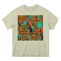 Mossy macaw parrot seamless pattern Heavy Core Tee - HRA Design Shop