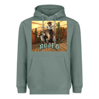 Sage Rodeo Cowboy bullfighter western 20oz skinny Heavyweight Hoodie - HowdyJamesFarm