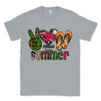 Heather Grey peace love summer Classic Tee - CowhideDigitalArt