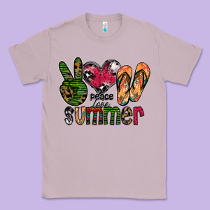 Peace Love Summer Classic Tee Designed By Cowhidedigitalart