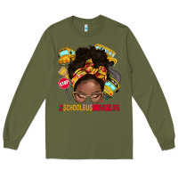 Army Green school bus driver life afro messy bun Long Sleeve Tee - NancyCooperArtShop