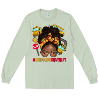 Matcha school bus driver life afro messy bun Long Sleeve Tee - NancyCooperArtShop