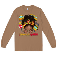 Toasted Coconut school bus driver life afro messy bun Long Sleeve Tee - NancyCooperArtShop