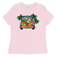 Bubblegum Pink summer truck Ladies Tee - CowhideDigitalArt