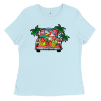 Baby Blue summer truck Ladies Tee - CowhideDigitalArt