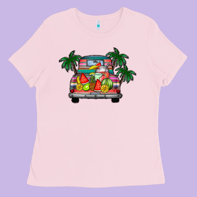 Summer Truck Ladies Tee Designed By Cowhidedigitalart