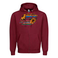 Burgundy Aztec Sunflower Lips Zipper Hoodie - Bettercallsaul