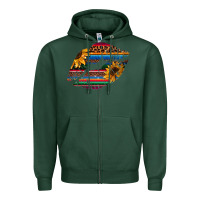 Sports Green Aztec Sunflower Lips Zipper Hoodie - Bettercallsaul