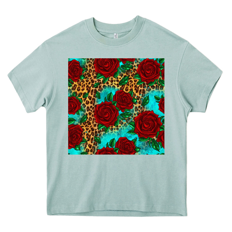 Leopard Roses Seamless Pattern Heavy Core Tee by HRA Design Shop | Teevron