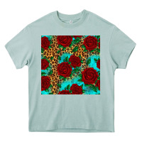 Arona leopard roses seamless pattern Heavy Core Tee - HRA Design Shop