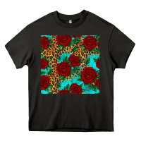 Asphalt leopard roses seamless pattern Heavy Core Tee - HRA Design Shop