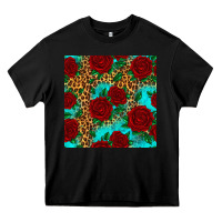 Black leopard roses seamless pattern Heavy Core Tee - HRA Design Shop