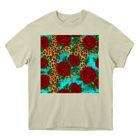 Mossy leopard roses seamless pattern Heavy Core Tee - HRA Design Shop