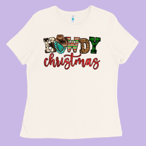 Howdy Christmas Ladies Tee Designed By Fadigitalartstudio