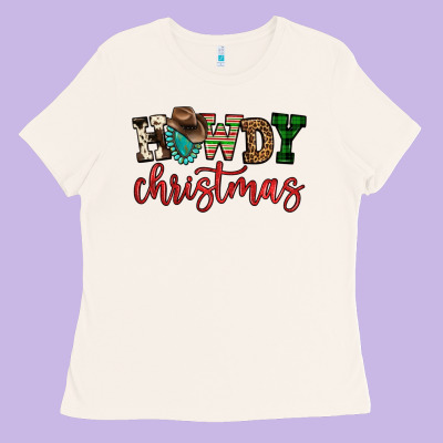 Howdy Christmas Ladies Tee Designed By Fadigitalartstudio