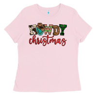 Bubblegum Pink howdy christmas Ladies Tee - FaDigitalArtStudio