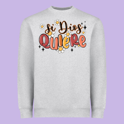 Si Dios Quiere Heavyweight Sweatshirt Designed By Maliassmallbusiness