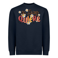 Navy si dios quiere Heavyweight Sweatshirt - MaliasSmallBusiness