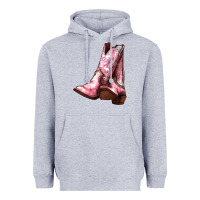 Heather Grey Cowgirl boots Heavyweight Hoodie - HowdyJamesFarm