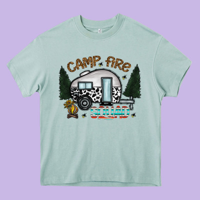 Camp Fire Squad Heavy Core Tee Designed By Cowhidedigitalart