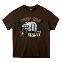 Chocolate Brown camp fire squad Heavy Core Tee - CowhideDigitalArt