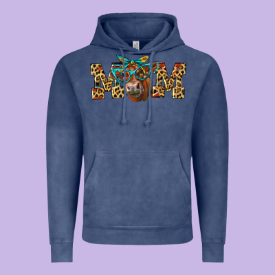 Western Mom Red Angus Cow Vintage Hoodie Designed By Lillyallendesigns