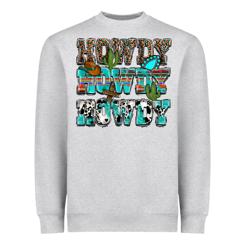 Western Howdy Howdy Howdy Heavyweight Sweatshirt by NancyCooperArtShop | Teevron