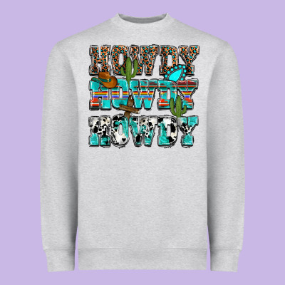 Western Howdy Howdy Howdy Heavyweight Sweatshirt Designed By Nancycooperartshop