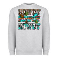 Heather Grey western howdy howdy howdy Heavyweight Sweatshirt - NancyCooperArtShop