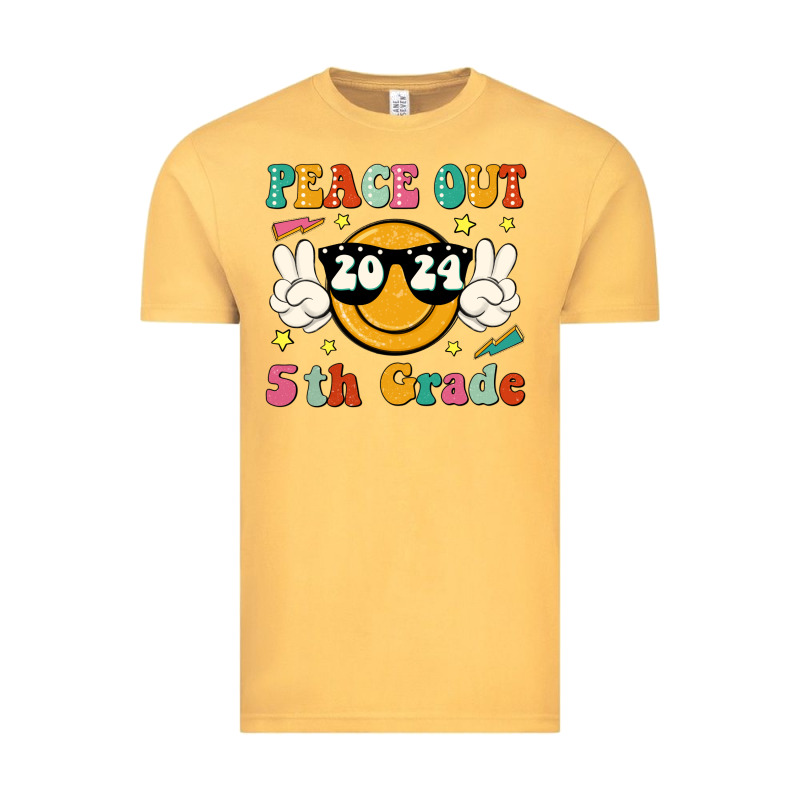 Peace Out 2024 5th Grade Vintage Tee by JahusDesignShop | Teevron