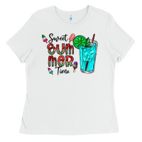 White sweet summer time Ladies Tee - CowhideDigitalArt
