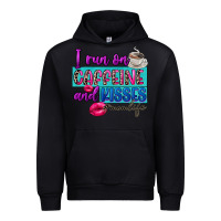 Black I run on caffeine and kisses Urban Hoodie - FaDigitalArtStudio
