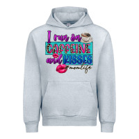 Heather Grey I run on caffeine and kisses Urban Hoodie - FaDigitalArtStudio