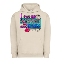 Pigment French Oak I run on caffeine and kisses Urban Hoodie - FaDigitalArtStudio