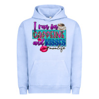 Pigment Grape Ice I run on caffeine and kisses Urban Hoodie - FaDigitalArtStudio