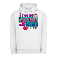 Pigment Lunar Rock I run on caffeine and kisses Urban Hoodie - FaDigitalArtStudio