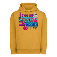 Pigment Peanut Butter I run on caffeine and kisses Urban Hoodie - FaDigitalArtStudio