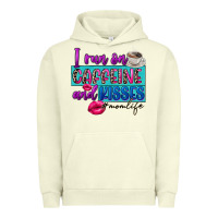 Pigment Pistachio I run on caffeine and kisses Urban Hoodie - FaDigitalArtStudio