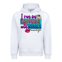 White I run on caffeine and kisses Urban Hoodie - FaDigitalArtStudio