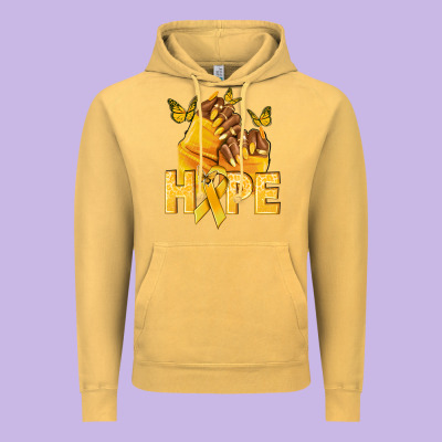 Hope Yellowribbonchildhood Cancer Nails Vintage Hoodie Designed By Nancycooperartshop