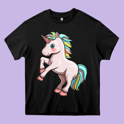 Cute Unicorn Heavy Core Tee Designed By Fadigitalartstudio