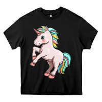 Black cute unicorn Heavy Core Tee - FaDigitalArtStudio