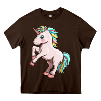Chocolate Brown cute unicorn Heavy Core Tee - FaDigitalArtStudio