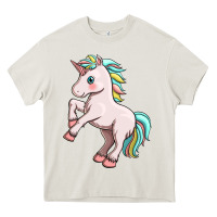 Cream cute unicorn Heavy Core Tee - FaDigitalArtStudio