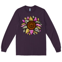 Plum sunflower camouflage Long Sleeve Tee - JahusDesignShop