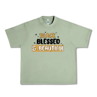 Oil Green black blessed & beautiful Urban Heavy Tee - MaliasSmallBusiness