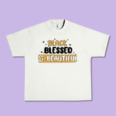 Black Blessed & Beautiful Urban Heavy Tee Designed By Maliassmallbusiness
