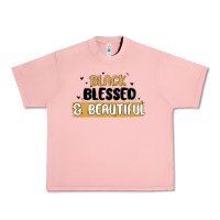 Salmon black blessed & beautiful Urban Heavy Tee - MaliasSmallBusiness