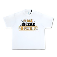 White black blessed & beautiful Urban Heavy Tee - MaliasSmallBusiness