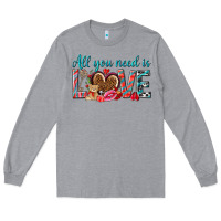 Heather Grey all you need is love Long Sleeve Tee - NancyCooperArtShop